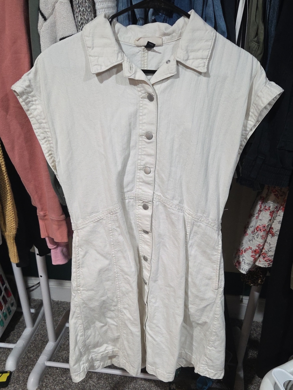 Universal Thread White Button-Up Dress - Has Pockets!